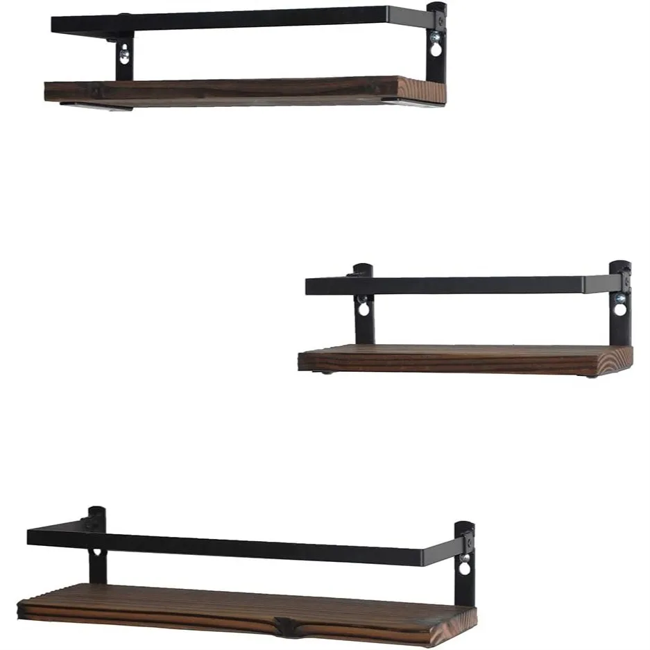 Floating Shelves Rustic Wood Wall Mounted Shelf Set of 3 with Metal Fence, Ideal for Bedroom Bathroom Kitchen
Floating Shelves Rustic Wood Wall Mounted Shelf Set of 3 with Metal Fence, Ideal for Bedroom Bathroom Kitchen