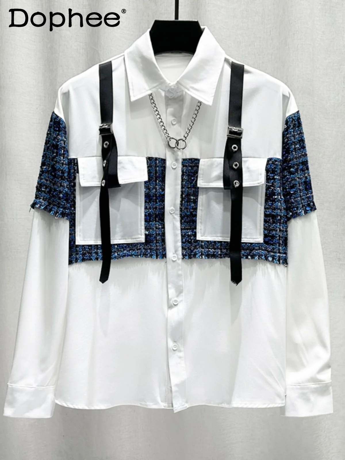 Fashion 2024 Spring Woven Shirts Men's Personality Trendy Loose Comfortable Shirt Long Sleeve Single-Breasted Pocket Shirts
Fashion 2024 Spring Woven Shirts Men's Personality Trendy Loose Comfortable Shirt Long Sleeve Single-Breasted Pocket Shirts