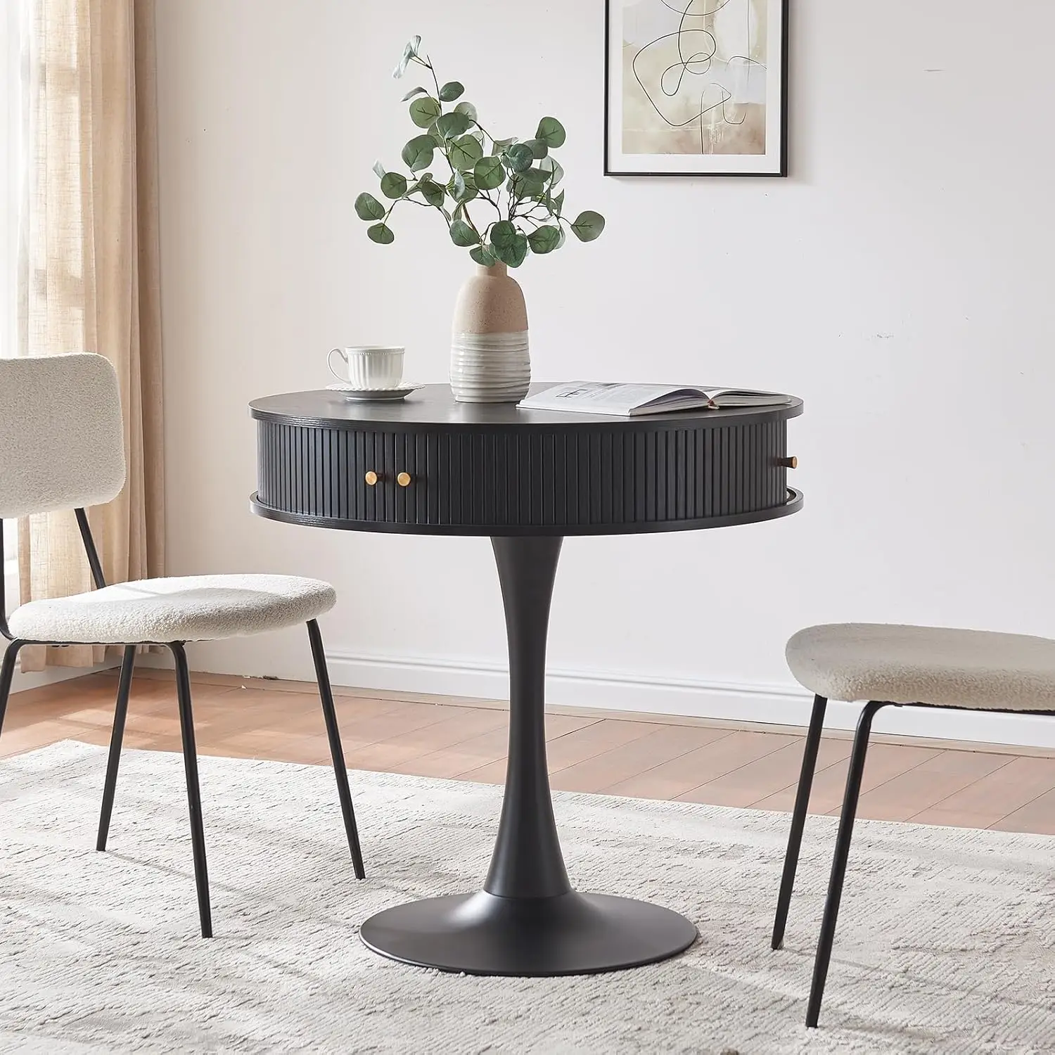 Круглый деревянный обеденный стол 31,5 дюйма, металлическое основание на пьедестале, дизайн тюльпана для отдыха, приставной столик с акцентомным кругом и скрытым отделением и S
Круглый деревянный обеденный стол 31,5 дюйма, металлическое основание на пьедестале, дизайн тюльпана для отдыха, приставной столик с акцентомным кругом и скрытым отделением и S