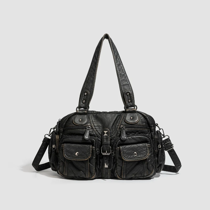 Hot Girl Distressed Vintage PU Tote Bag, Multi-Pocket Top Handle Shoulder Crossbody Purse Сумка Женская Y2K for Women
Hot Girl Distressed Vintage PU Tote Bag, Multi-Pocket Top Handle Shoulder Crossbody Purse Сумка Женская Y2K for Women