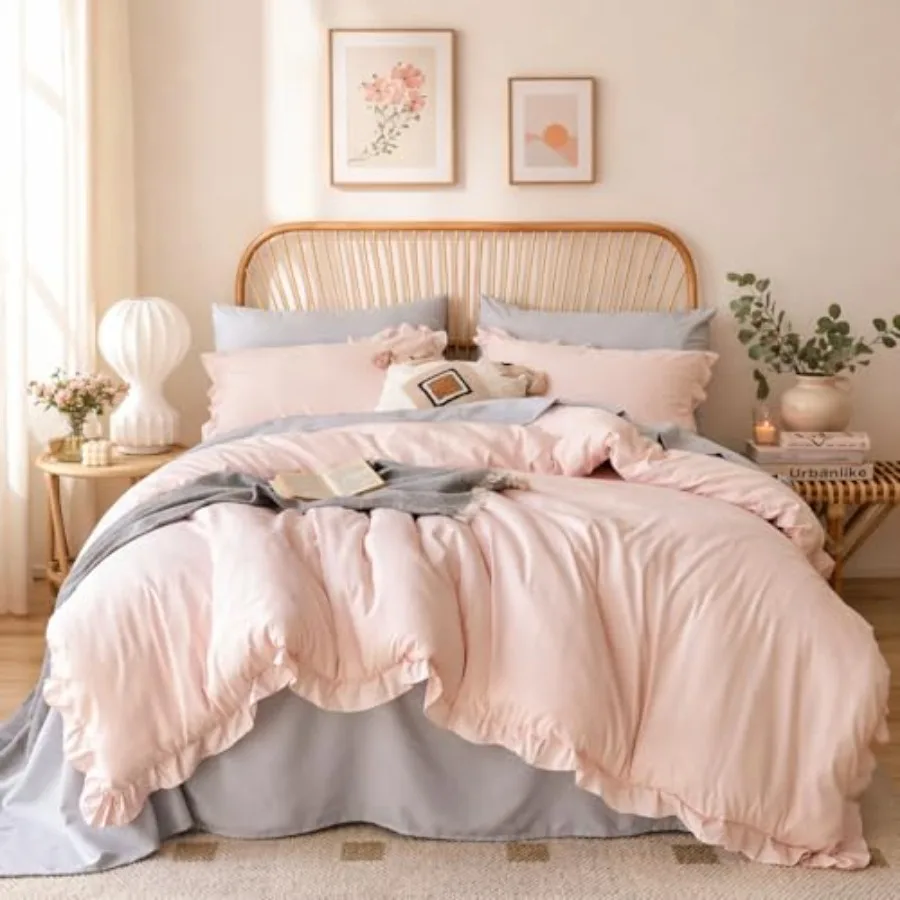 Comforter Set Soft Microfiber, Lightweight All Season Bedding, Ruffle Shabby Chic Aesthetic, Breathable Cozy Bed Set with 2 Pil
Comforter Set Soft Microfiber, Lightweight All Season Bedding, Ruffle Shabby Chic Aesthetic, Breathable Cozy Bed Set with 2 Pil