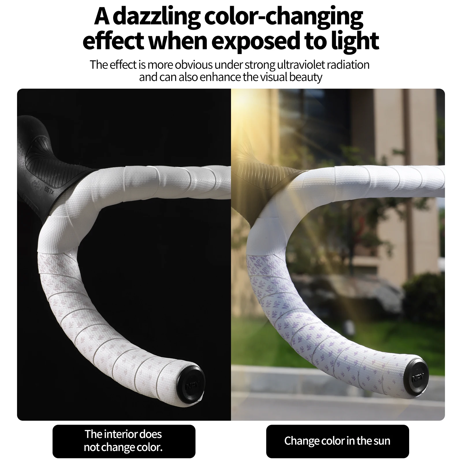 Reflective discoloration Shockproof Road Bicycle Handlebar Tape Gradient Electric Bike Grips Tape Comfortable Sweat-absorption
Reflective discoloration Shockproof Road Bicycle Handlebar Tape Gradient Electric Bike Grips Tape Comfortable Sweat-absorption