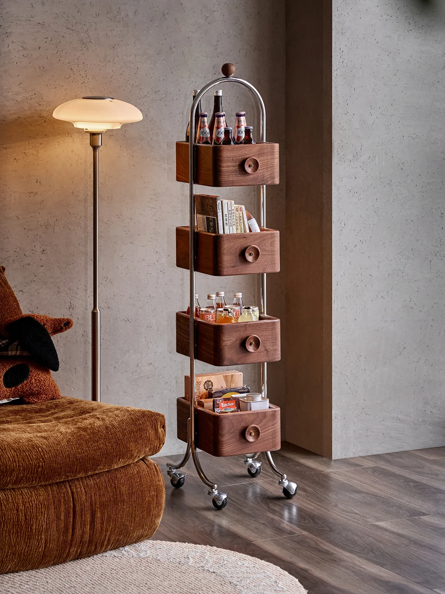 Solid wood bookshelf, black walnut floor-to-ceiling household shelf, movable locker, storage display corner cabinet
Solid wood bookshelf, black walnut floor-to-ceiling household shelf, movable locker, storage display corner cabinet