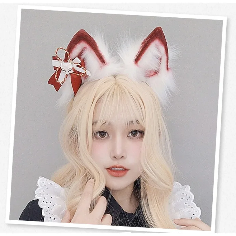 Red White Lolita Fox Cat Ears and Tail Cosplay Accessories Handmade Plush Wolf Ears Headwear Anime Cosplay Kawaii Headband
Red White Lolita Fox Cat Ears and Tail Cosplay Accessories Handmade Plush Wolf Ears Headwear Anime Cosplay Kawaii Headband