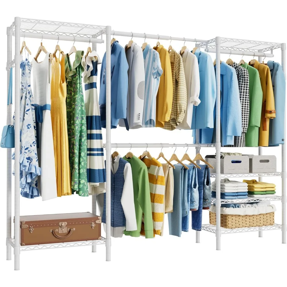 K6 Heavy Duty Closet Clothes Rack, 6 Tiers Adjustable Metal Freestanding Expandable Garment Rack, Easy Assembly Wardrobe with 4
K6 Heavy Duty Closet Clothes Rack, 6 Tiers Adjustable Metal Freestanding Expandable Garment Rack, Easy Assembly Wardrobe with 4