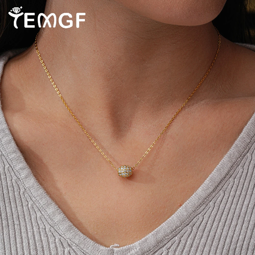 TEMGF Full Moissanite Lucky Bead Pendant Necklace 925 Silver Plated 14K Gold for Women Neck Elegant Sparkling Jewelry With GRA
TEMGF Full Moissanite Lucky Bead Pendant Necklace 925 Silver Plated 14K Gold for Women Neck Elegant Sparkling Jewelry With GRA