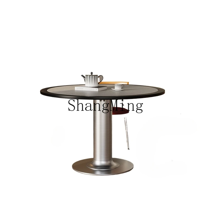 LXY solid wood household small apartment medium and ancient style stainless steel light luxury round rock slab dining table
LXY solid wood household small apartment medium and ancient style stainless steel light luxury round rock slab dining table