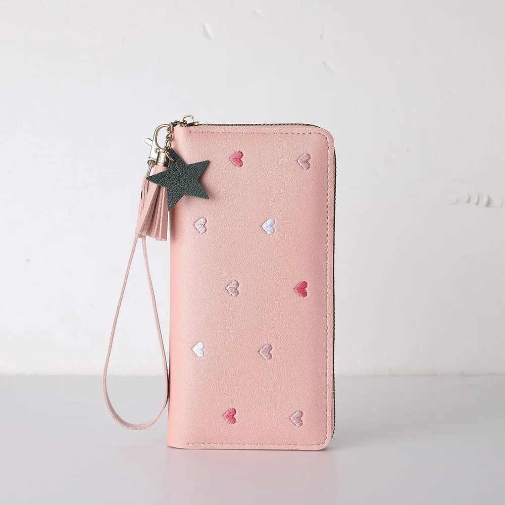 Простой корейский женский длинный кошелек с длинной кисточкой из искусственной кожи, вместительный кошелек-клатч с сердечком для девушек
Простой корейский женский длинный кошелек с длинной кисточкой из искусственной кожи, вместительный кошелек-клатч с сердечком для девушек