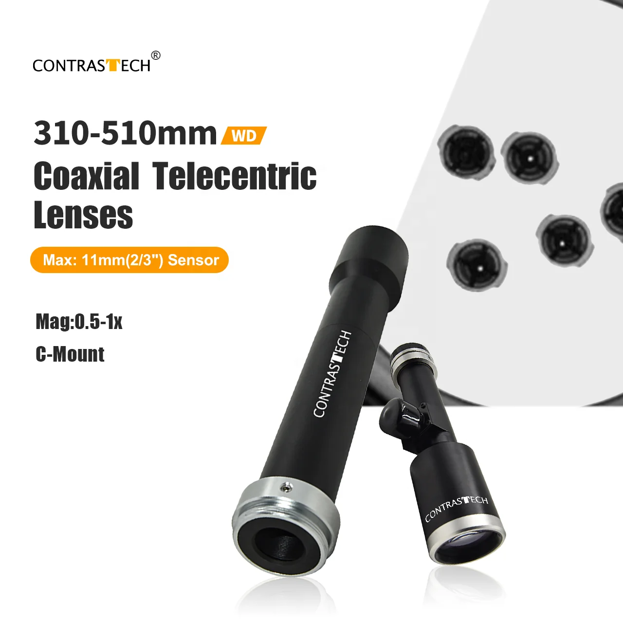 2/3" 1/1.8" C-mount Long Working Distance 330mm 410mm 510mm Coaxial Telecentric Lens for Metrology and Precision Measurement
2/3" 1/1.8" C-mount Long Working Distance 330mm 410mm 510mm Coaxial Telecentric Lens for Metrology and Precision Measurement