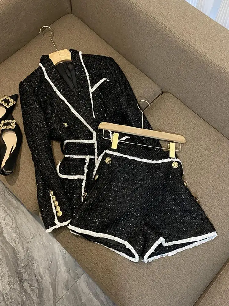 Элегантный твидовый костюм-двойка: утягивающий топ и брюки с высокой талией для женщин, премиум-качество, для офиса, из полиэстера
Элегантный твидовый костюм-двойка: утягивающий топ и брюки с высокой талией для женщин, премиум-качество, для офиса, из полиэстера