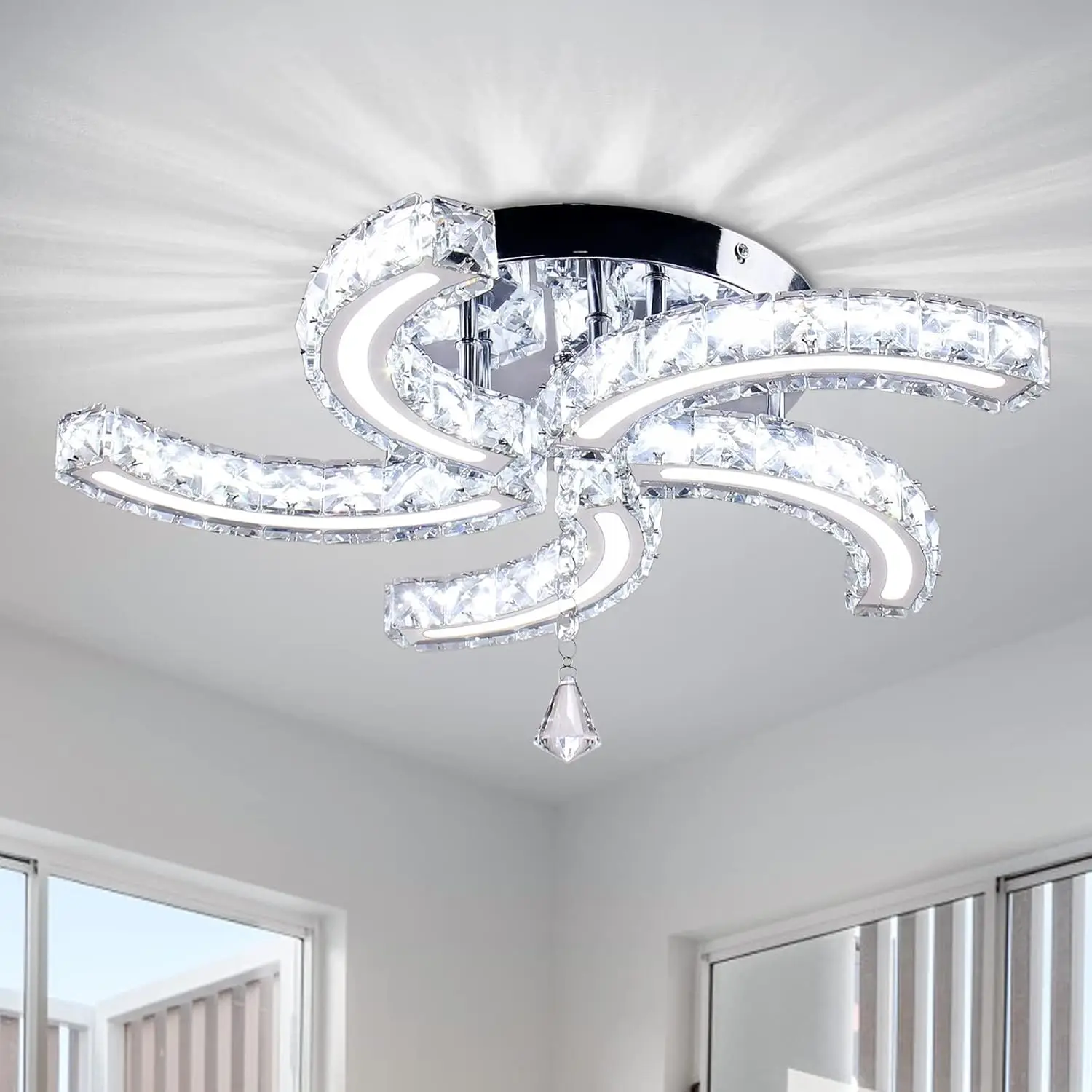 Modern Crystal Chandeliers Acrylic Crystal Led Ceiling Light Fixtures Arm Pendant Lighting Stainless Steel Ceiling Lamp Hanging
Modern Crystal Chandeliers Acrylic Crystal Led Ceiling Light Fixtures Arm Pendant Lighting Stainless Steel Ceiling Lamp Hanging