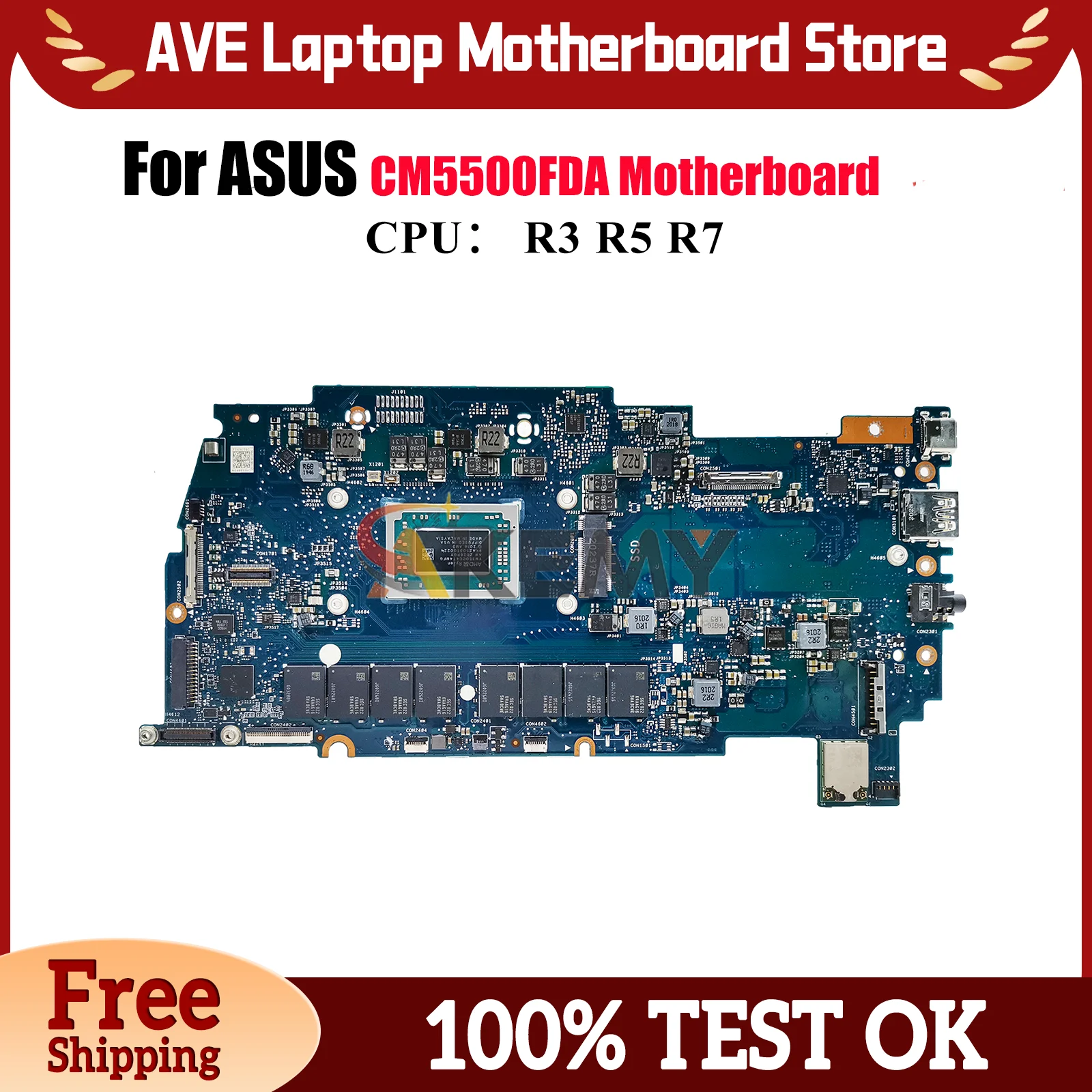 CM5500FDA Laptop Motherboard For ASUS Chromebook CM5500F CM5500FDA Notebook Mainboard With R3 R5 R7 CPU 100% tests OK fast ship
CM5500FDA Laptop Motherboard For ASUS Chromebook CM5500F CM5500FDA Notebook Mainboard With R3 R5 R7 CPU 100% tests OK fast ship
