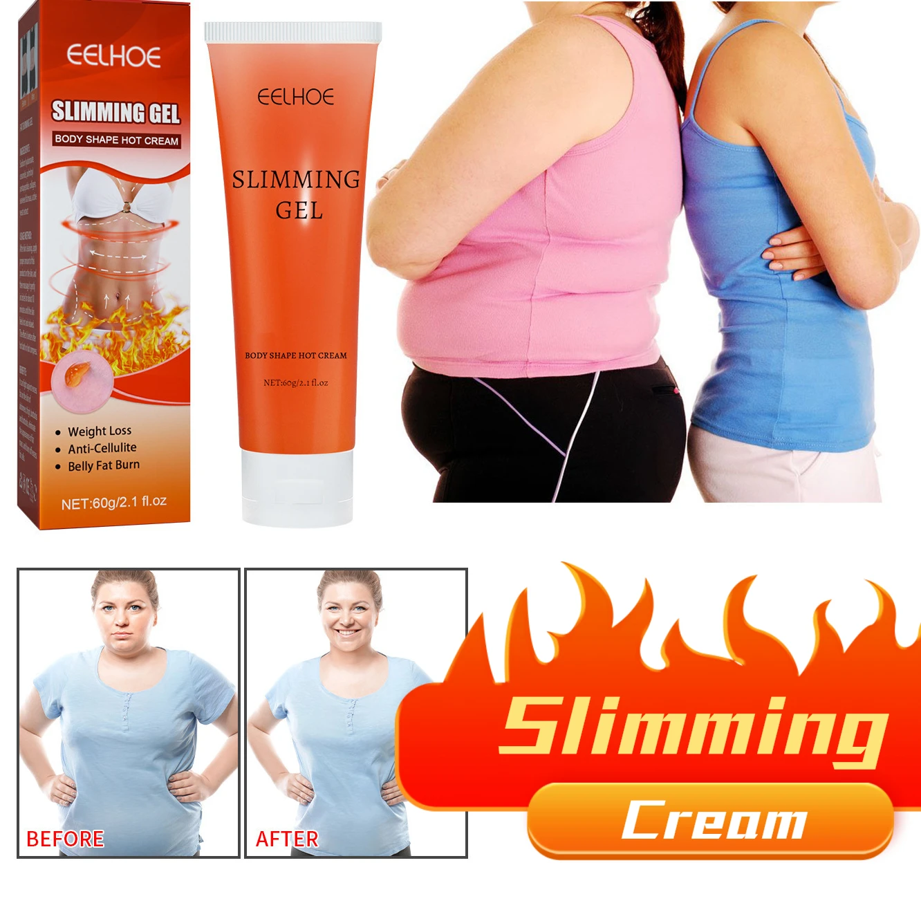 60g Slimming Cream Firming Gel Sweating, Moisturizing Skin Body Shaping Gel Fat Burner Weight Loss Product Beauty Health Care
60g Slimming Cream Firming Gel Sweating, Moisturizing Skin Body Shaping Gel Fat Burner Weight Loss Product Beauty Health Care