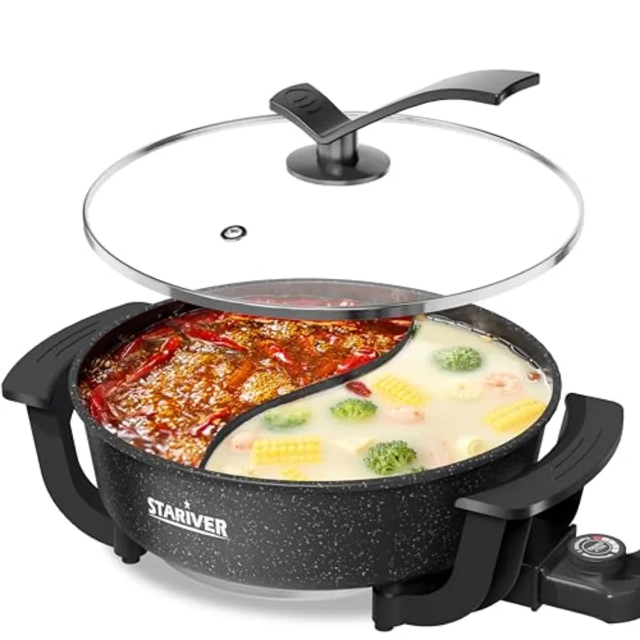 6L Electric Hot Pot with Divider - Dual-Flavor Fondue and Shabu Shabu Pot 1360W with 5-Temp Control Non-Stick and BPA-Free Perf
6L Electric Hot Pot with Divider - Dual-Flavor Fondue and Shabu Shabu Pot 1360W with 5-Temp Control Non-Stick and BPA-Free Perf