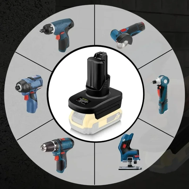 For Bosch 12V Lithium-Ion Power Tools Battery Adapter DM20BS12 Compatible for Dewalt 20V for Milwaukee 18V Lithium-Ion Batteries
For Bosch 12V Lithium-Ion Power Tools Battery Adapter DM20BS12 Compatible for Dewalt 20V for Milwaukee 18V Lithium-Ion Batteries
