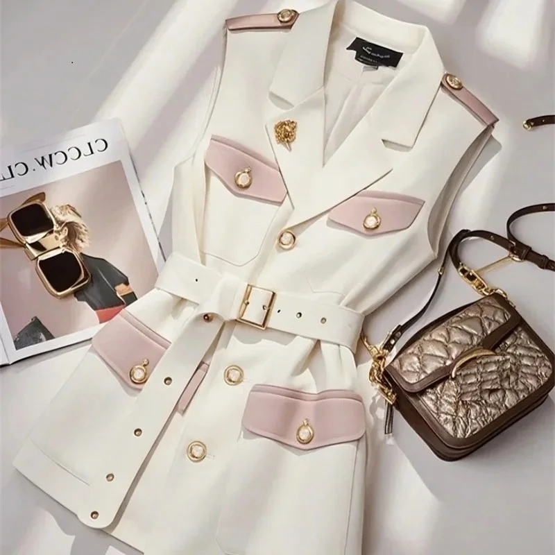 Spring Autumn Women Suit Vest New Fashion Color Block Pocket Single Breasted Sleeveless Jacket Female Waistcoat Casual Tops Coat
Spring Autumn Women Suit Vest New Fashion Color Block Pocket Single Breasted Sleeveless Jacket Female Waistcoat Casual Tops Coat