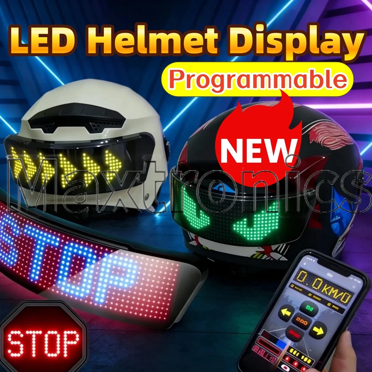 Hot RGB LED Helmet Display Motorcycle Helmet Tail Light Helmet Warning Light Moto Accessories Programmable Bike DIY LED Screen
Hot RGB LED Helmet Display Motorcycle Helmet Tail Light Helmet Warning Light Moto Accessories Programmable Bike DIY LED Screen