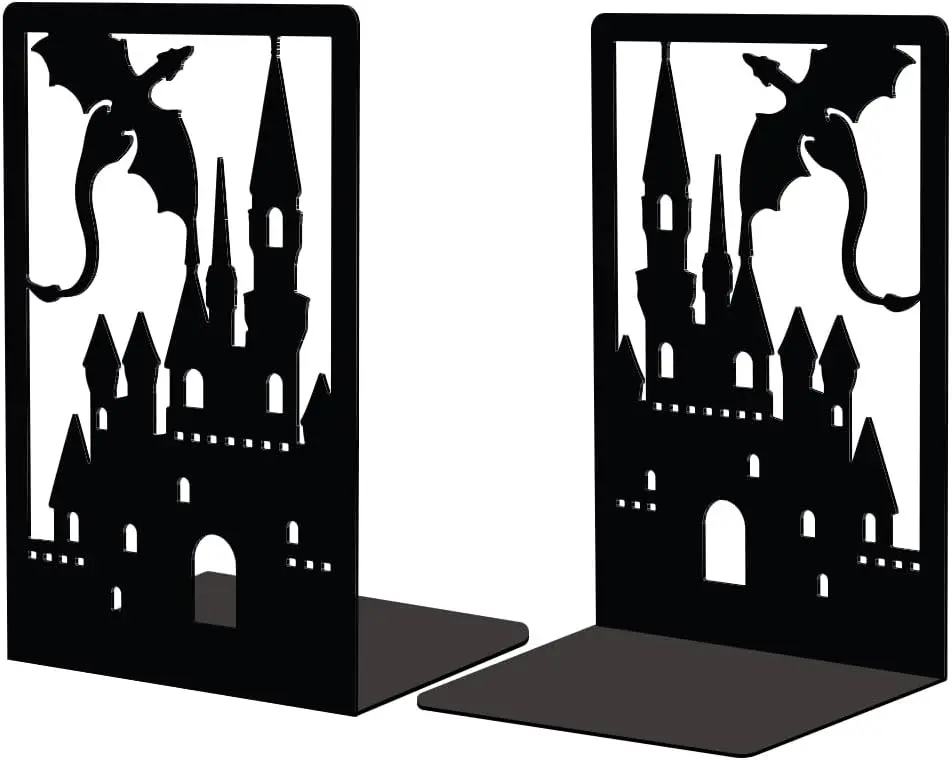 Heavy Duty Dragon Castle Bookends, 4.7"x3.5"x7", Anti-Slip, Rust-Resistant Cast Iron, 1 Pair
Heavy Duty Dragon Castle Bookends, 4.7"x3.5"x7", Anti-Slip, Rust-Resistant Cast Iron, 1 Pair