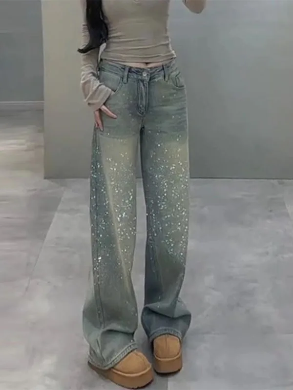High Waist Wide Leg Denim Jeans Women's Spring Heavy Wash Casual Loose Casual Knife Floor Length Pants Blue
High Waist Wide Leg Denim Jeans Women's Spring Heavy Wash Casual Loose Casual Knife Floor Length Pants Blue