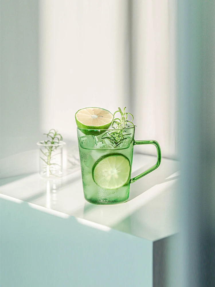 Retro Transparent Green Glass Cup with Handle Coffee Cup High Borosilicate Water Cup Premium Ins Creative
Retro Transparent Green Glass Cup with Handle Coffee Cup High Borosilicate Water Cup Premium Ins Creative