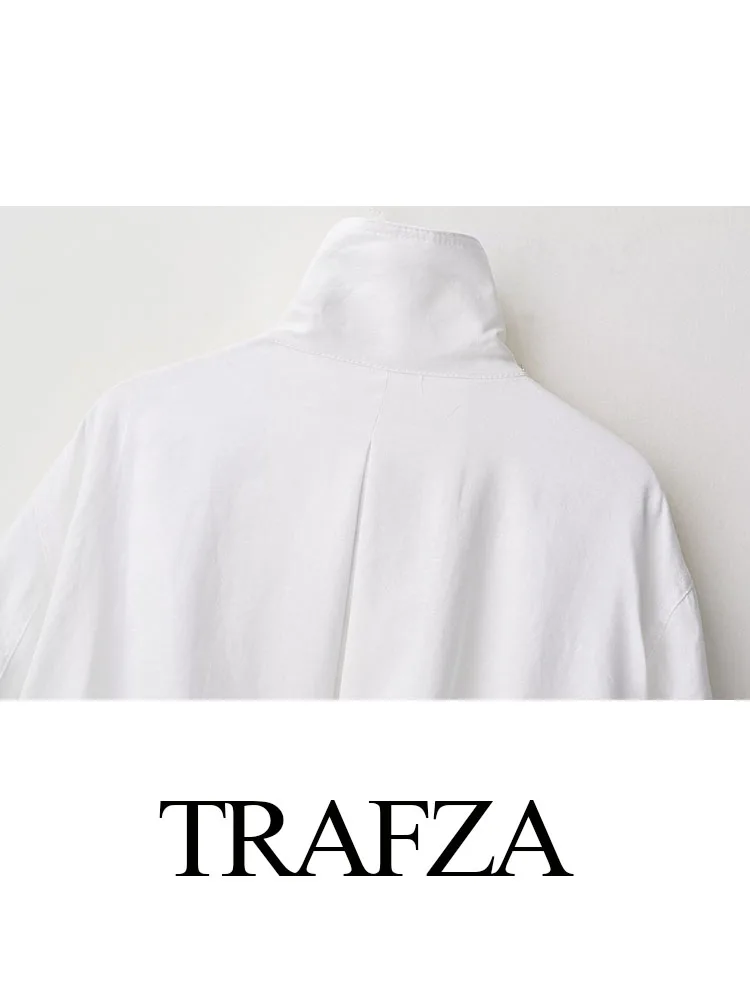 TRAFZA женская осенняя модная белая однобортная однобортная куртка с высоким воротником и длинными рукавами женская элегантная уличная короткая куртка
TRAFZA женская осенняя модная белая однобортная однобортная куртка с высоким воротником и длинными рукавами женская элегантная уличная короткая куртка