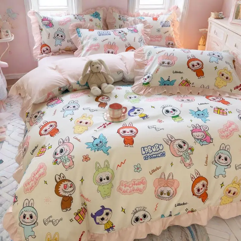 labubu cartoon cute four-piece set creative cute bedroom home bedding soft skin-friendly bed sheet kawaii quilt cover gift
labubu cartoon cute four-piece set creative cute bedroom home bedding soft skin-friendly bed sheet kawaii quilt cover gift