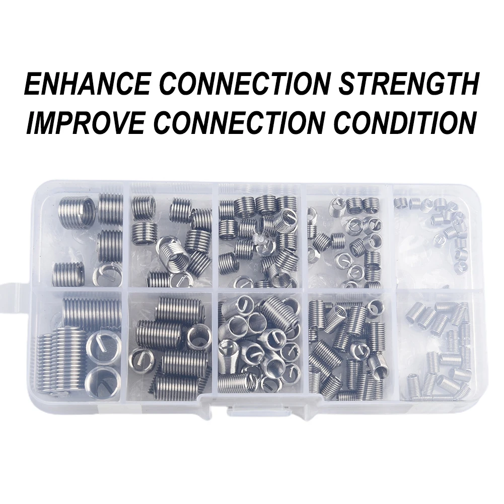 150pcs Thread Rts 304 Stainless Steel Helicoil M3 M5 M6 M8 Thread Repair Kit Fit For Parts That Require Frequent Disassembly
150pcs Thread Rts 304 Stainless Steel Helicoil M3 M5 M6 M8 Thread Repair Kit Fit For Parts That Require Frequent Disassembly