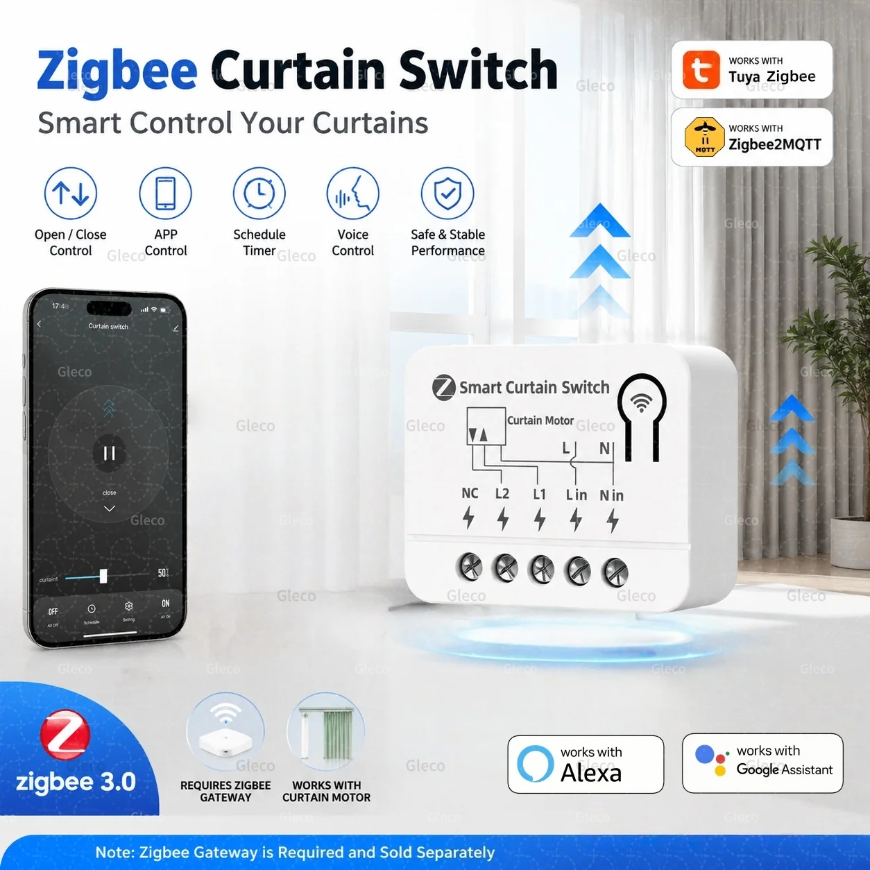 ZigBee Curtain Switch Module Smart Life Roller Shutter Blinds Motor Relay Switches Breaker For Zigbee2mqtt TUYA Alexa Google
ZigBee Curtain Switch Module Smart Life Roller Shutter Blinds Motor Relay Switches Breaker For Zigbee2mqtt TUYA Alexa Google
