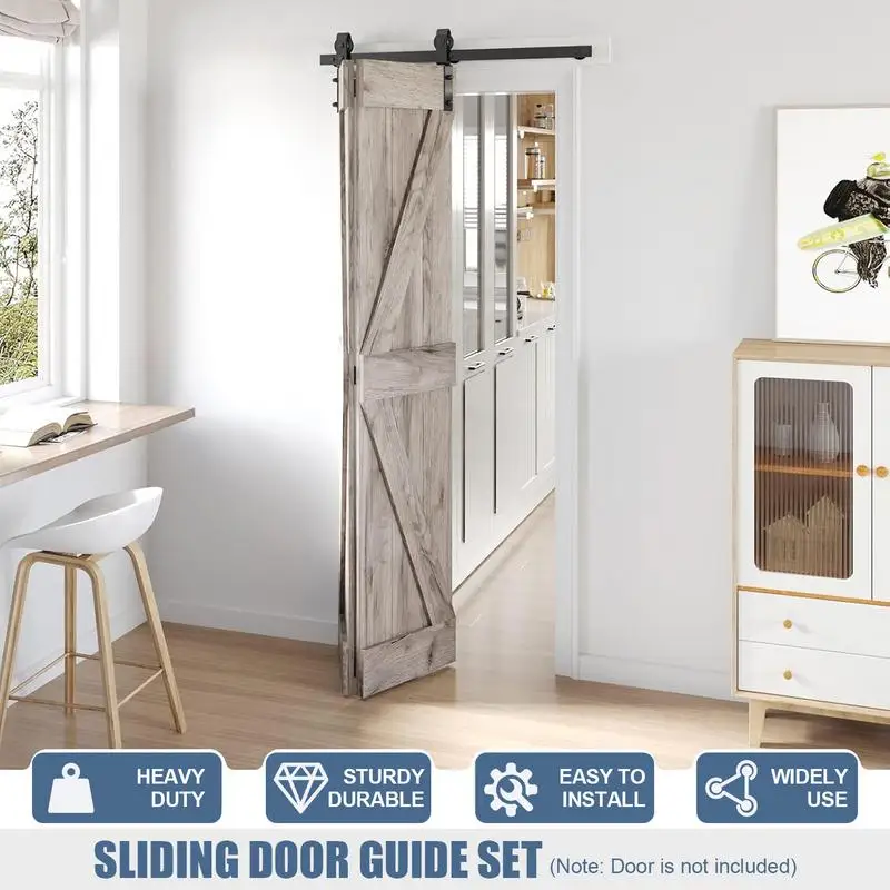 Sliding Door Rail Kit Carbon Steel Hardware Kit Multipurpose Wear-Resistant Black Barn Door Hardware Set For Folding Doors
Sliding Door Rail Kit Carbon Steel Hardware Kit Multipurpose Wear-Resistant Black Barn Door Hardware Set For Folding Doors