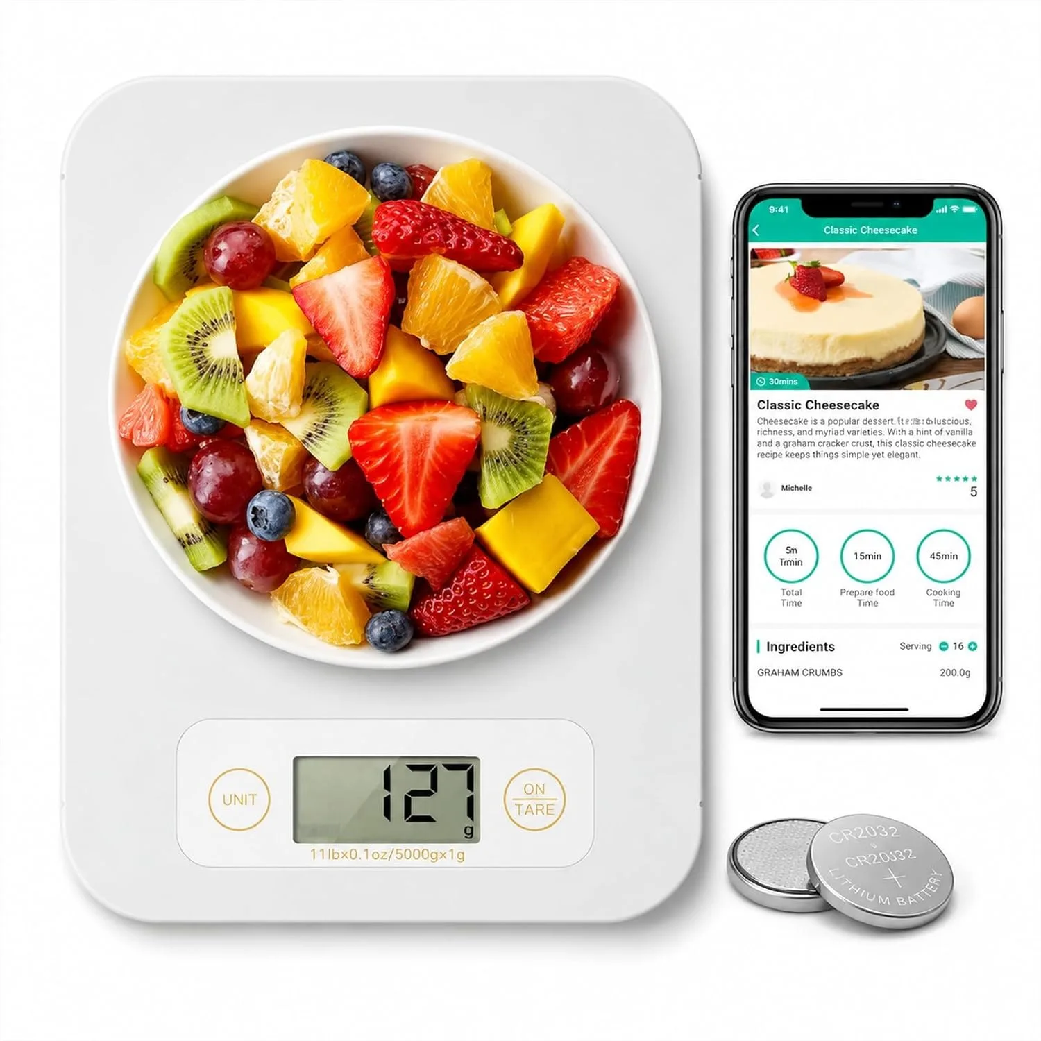 Food Scale with Nutritional Calculator for Kitchen, Digital Scale Grams and Ounces, Smart Scale for Weight Loss and 20 Nutrients
Food Scale with Nutritional Calculator for Kitchen, Digital Scale Grams and Ounces, Smart Scale for Weight Loss and 20 Nutrients