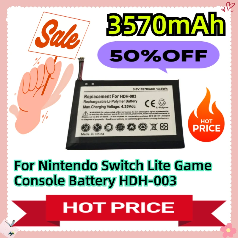 3.8V 3570mAh For Nintendo Switch Lite Game Console Battery HDH-003
3.8V 3570mAh For Nintendo Switch Lite Game Console Battery HDH-003