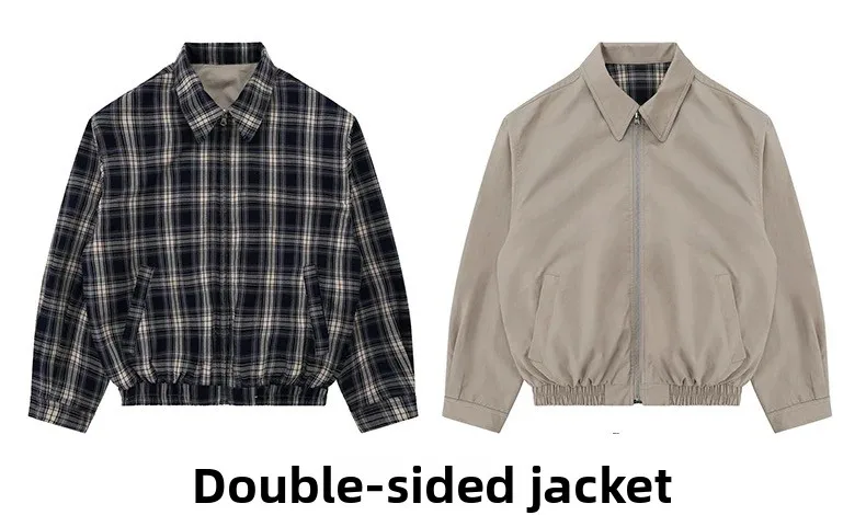 Двусторонняя одежда в стиле ретро с клетчатым воротником, свободное повседневное рабочее пальто на молнии для пар, осеннее новое молодежное хлопковое 00% длинное пальто све
Двусторонняя одежда в стиле ретро с клетчатым воротником, свободное повседневное рабочее пальто на молнии для пар, осеннее новое молодежное хлопковое 00% длинное пальто све