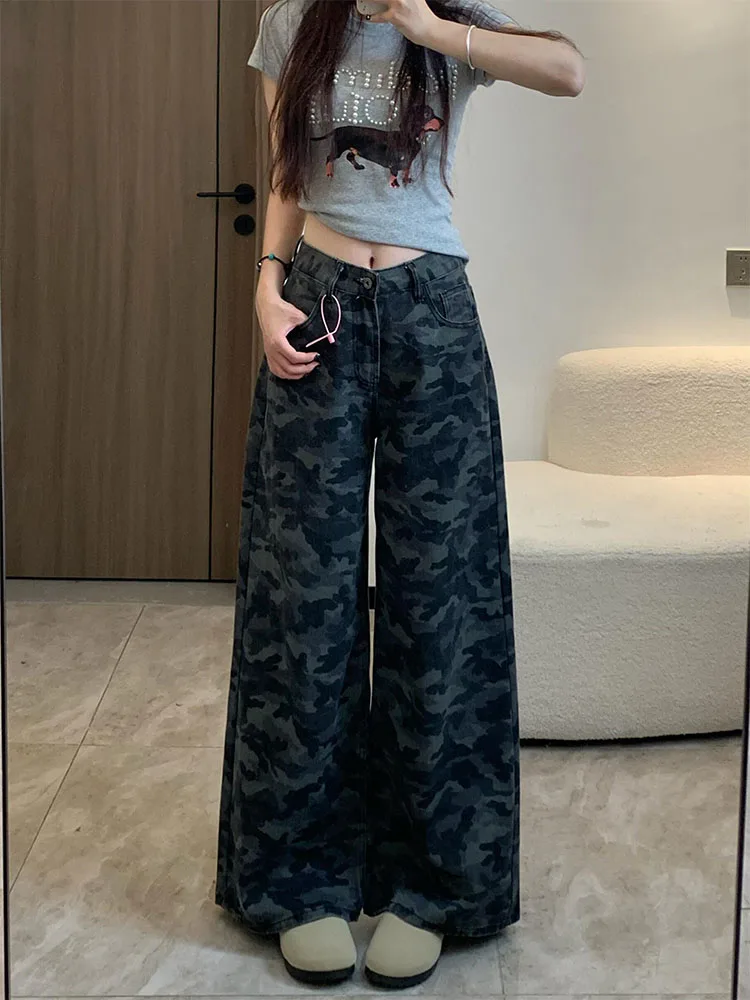 American Retro Camouflage Work Pants Women's Early Spring New plus Size High Waist Slimming Pear Body ape Wide Leg Long Pants
American Retro Camouflage Work Pants Women's Early Spring New plus Size High Waist Slimming Pear Body ape Wide Leg Long Pants