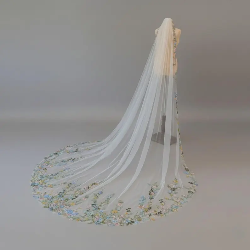 Wedding Accessories Colorful Wild Flower Wedding Veil Super Fairy Colorful Lace Bridal Veil Handmade Customization Length
Wedding Accessories Colorful Wild Flower Wedding Veil Super Fairy Colorful Lace Bridal Veil Handmade Customization Length