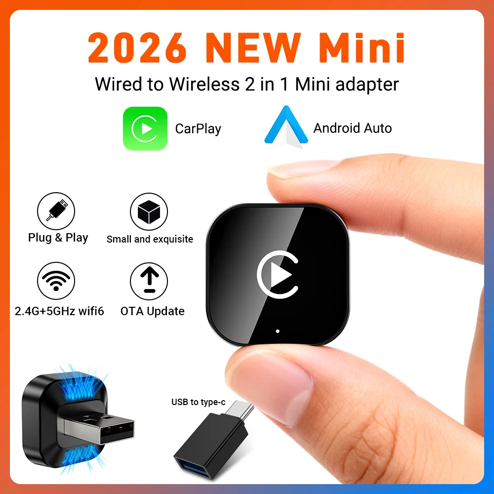 XUDA 2026 NEW Wired to Wireless CarPlay&Android Auto 2 in 1 Mini Adapter 5GHz WiFi5 for 99% Original Wired CarPlay/Auto Cars
XUDA 2026 NEW Wired to Wireless CarPlay&Android Auto 2 in 1 Mini Adapter 5GHz WiFi5 for 99% Original Wired CarPlay/Auto Cars