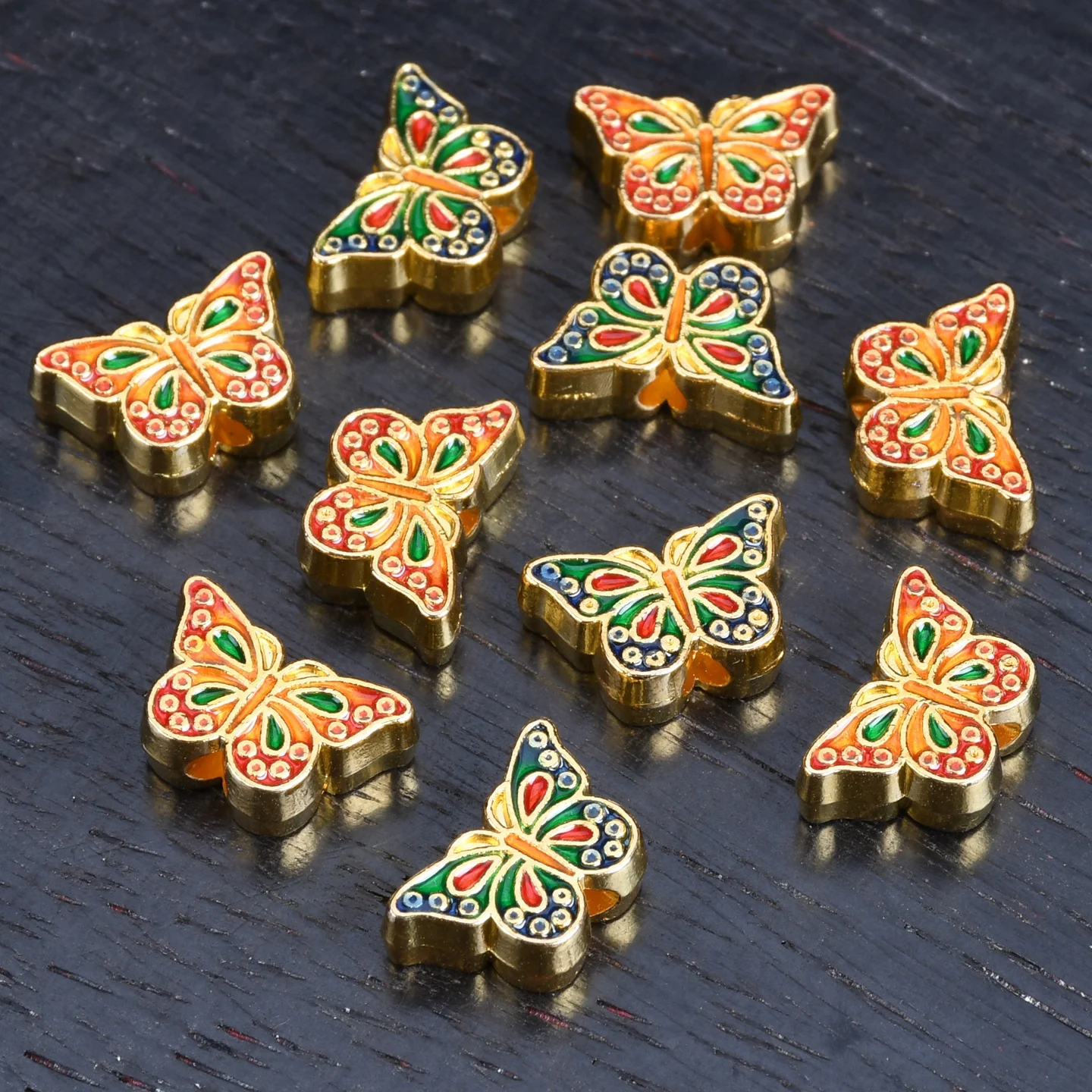 10pcs Double-sided Enamel Butterfly Shape 14.5mm*8.8mm Golden Color Metal Loose Beads For Jewelry Making DIY Crafts Findings
10pcs Double-sided Enamel Butterfly Shape 14.5mm*8.8mm Golden Color Metal Loose Beads For Jewelry Making DIY Crafts Findings