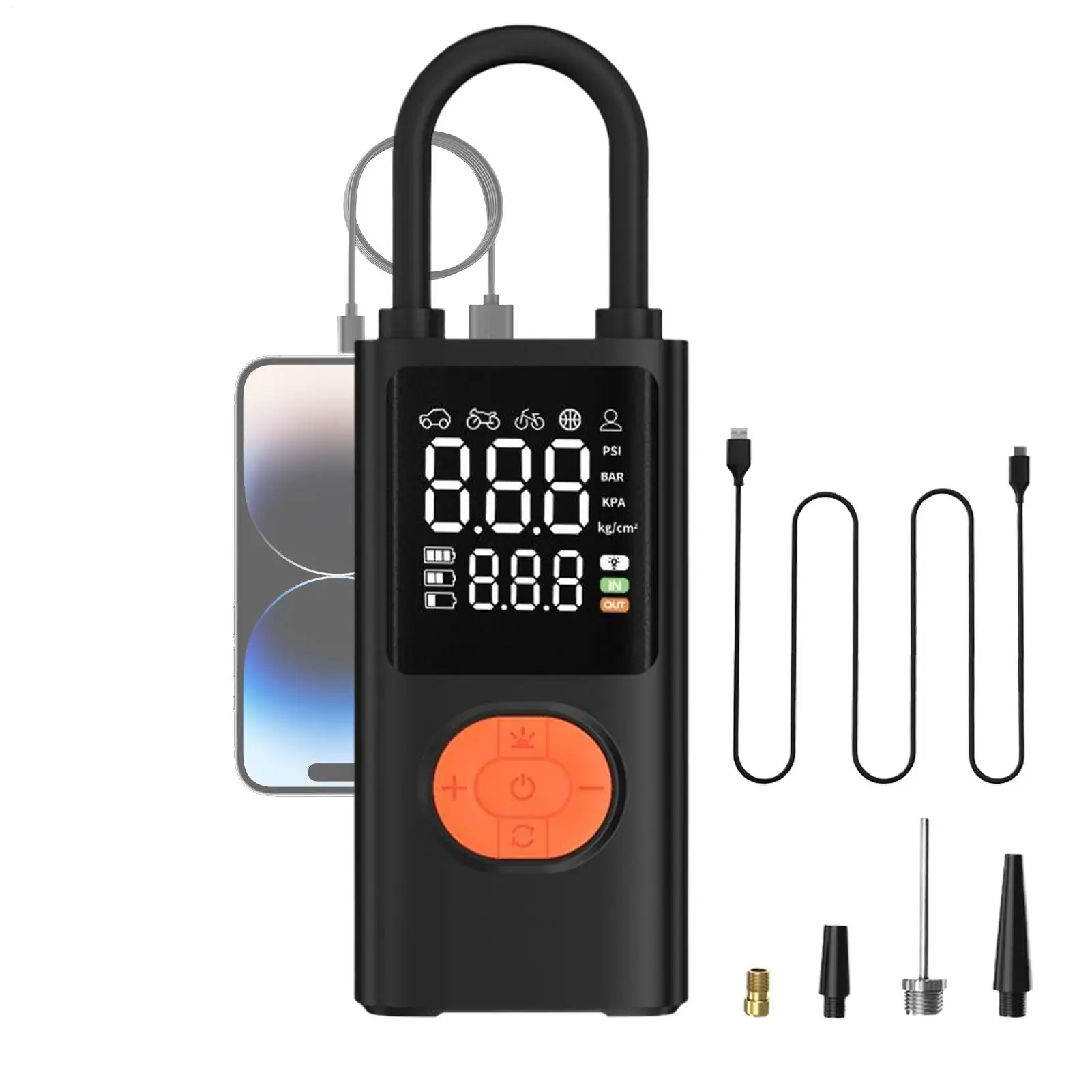 Воздушный насос для автомобильных шин, электрический воздушный насос, перезаряжаемый легкий насос для накачивания шин с цифровым манометром для ремонта мяча грузовика и велосипеда
Воздушный насос для автомобильных шин, электрический воздушный насос, перезаряжаемый легкий насос для накачивания шин с цифровым манометром для ремонта мяча грузовика и велосипеда