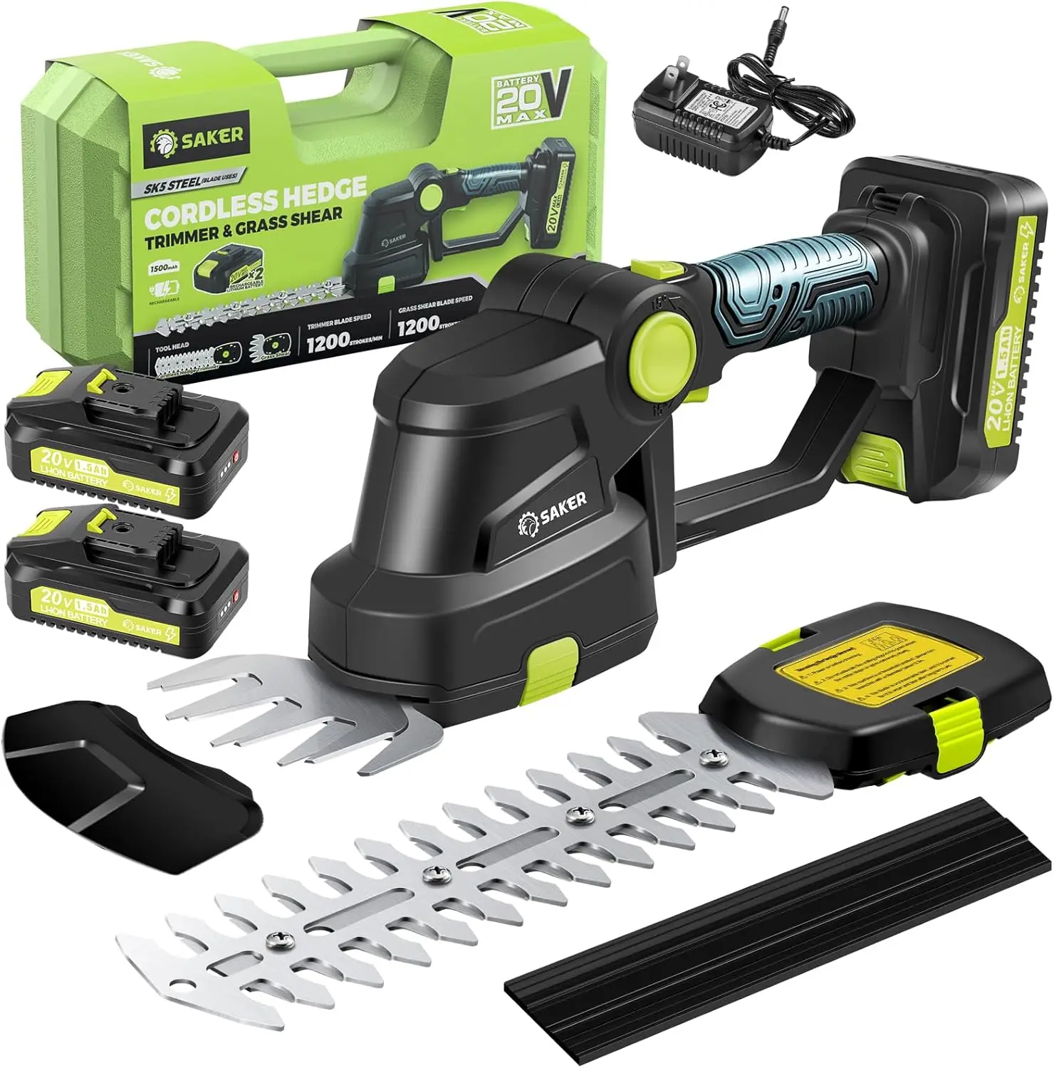 Cordless Hedge Trimmer 20V Electric Shrub Trimmer Grass Shears Handheld with 2 Batteries Charger for Garden Lawn
Cordless Hedge Trimmer 20V Electric Shrub Trimmer Grass Shears Handheld with 2 Batteries Charger for Garden Lawn