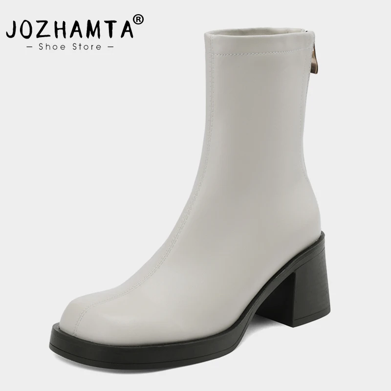 Женские эластичные ботинки JOZHAMTA, зимние модные классические ботильоны из натуральной кожи на толстом высоком каблуке, размер 34-39
Женские эластичные ботинки JOZHAMTA, зимние модные классические ботильоны из натуральной кожи на толстом высоком каблуке, размер 34-39