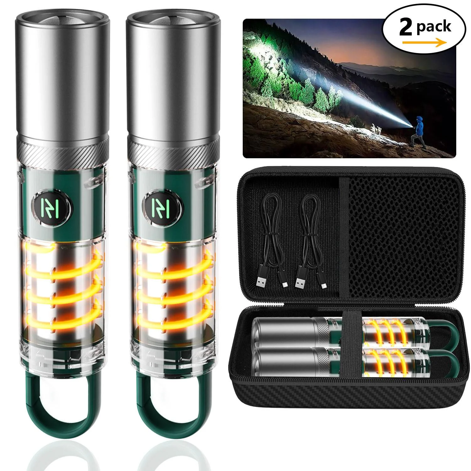 Portable Telescopic Zoom Flashlights With Tungsten Filament Side Lamp USB Rechargeable Torch Camping Lantern 5 Modes
Portable Telescopic Zoom Flashlights With Tungsten Filament Side Lamp USB Rechargeable Torch Camping Lantern 5 Modes