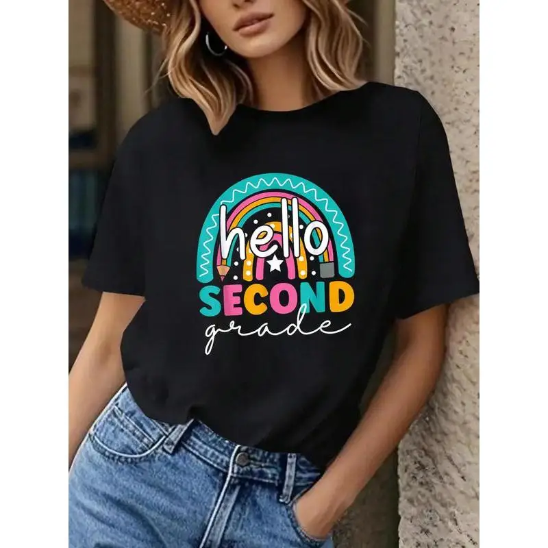 "Hello Second Grade T Shirt Women Back to School Teacher Student Outfit Cute Rainbow Graphic Tee First Day Casual Top"
"Hello Second Grade T Shirt Women Back to School Teacher Student Outfit Cute Rainbow Graphic Tee First Day Casual Top"