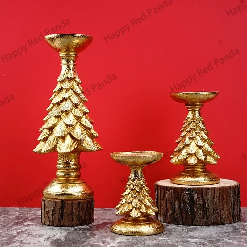 European style golden Christmas tree candle holder resin candle holder ornament Christmas atmosphere decoration home crafts
European style golden Christmas tree candle holder resin candle holder ornament Christmas atmosphere decoration home crafts