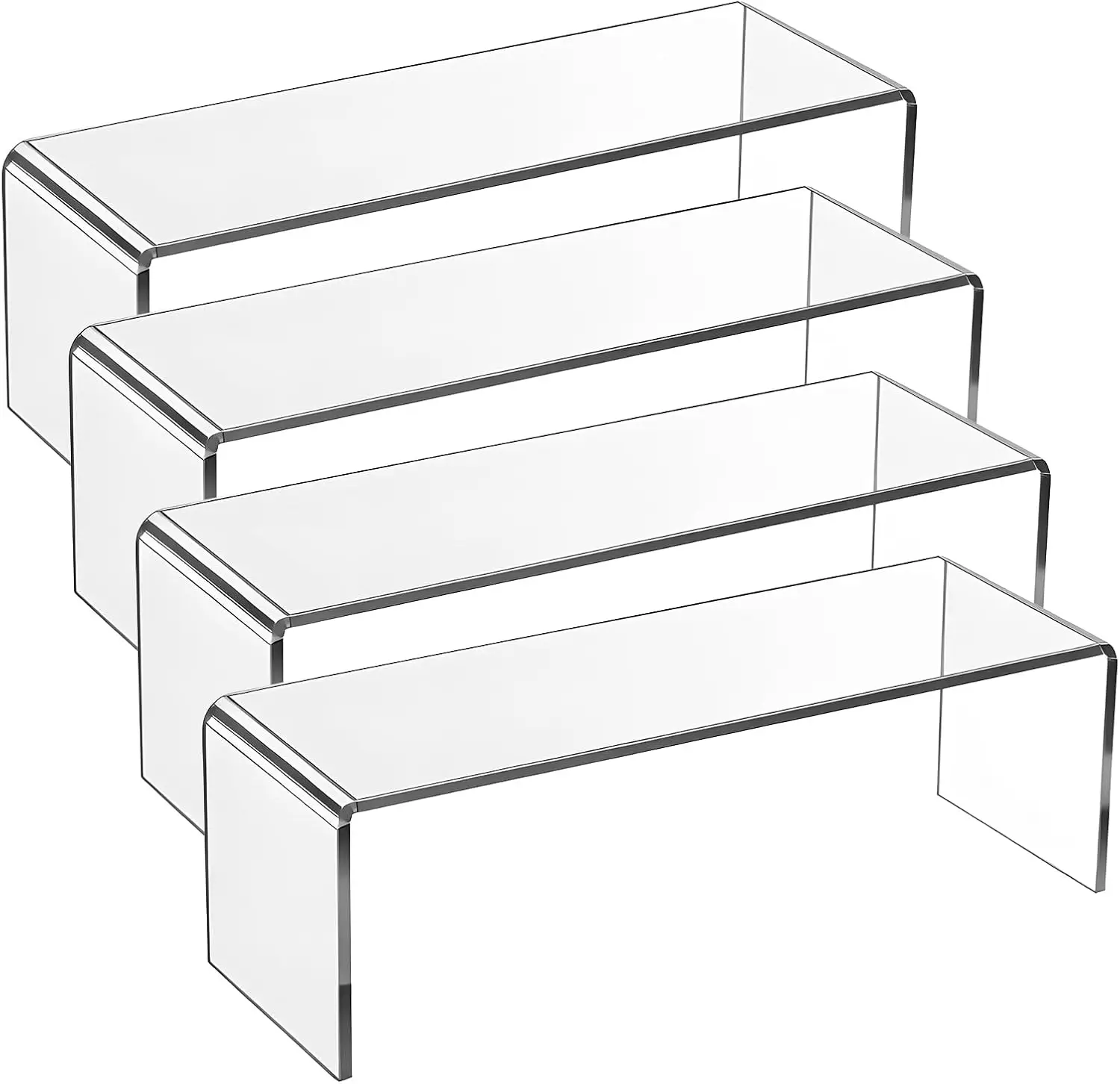 4 Pcs Acrylic Cabinet Organizer Shelf, 12x4x4 Inch Clear Acrylic Spice Rack Kitchen Shelf Organizer Countertop Display
4 Pcs Acrylic Cabinet Organizer Shelf, 12x4x4 Inch Clear Acrylic Spice Rack Kitchen Shelf Organizer Countertop Display