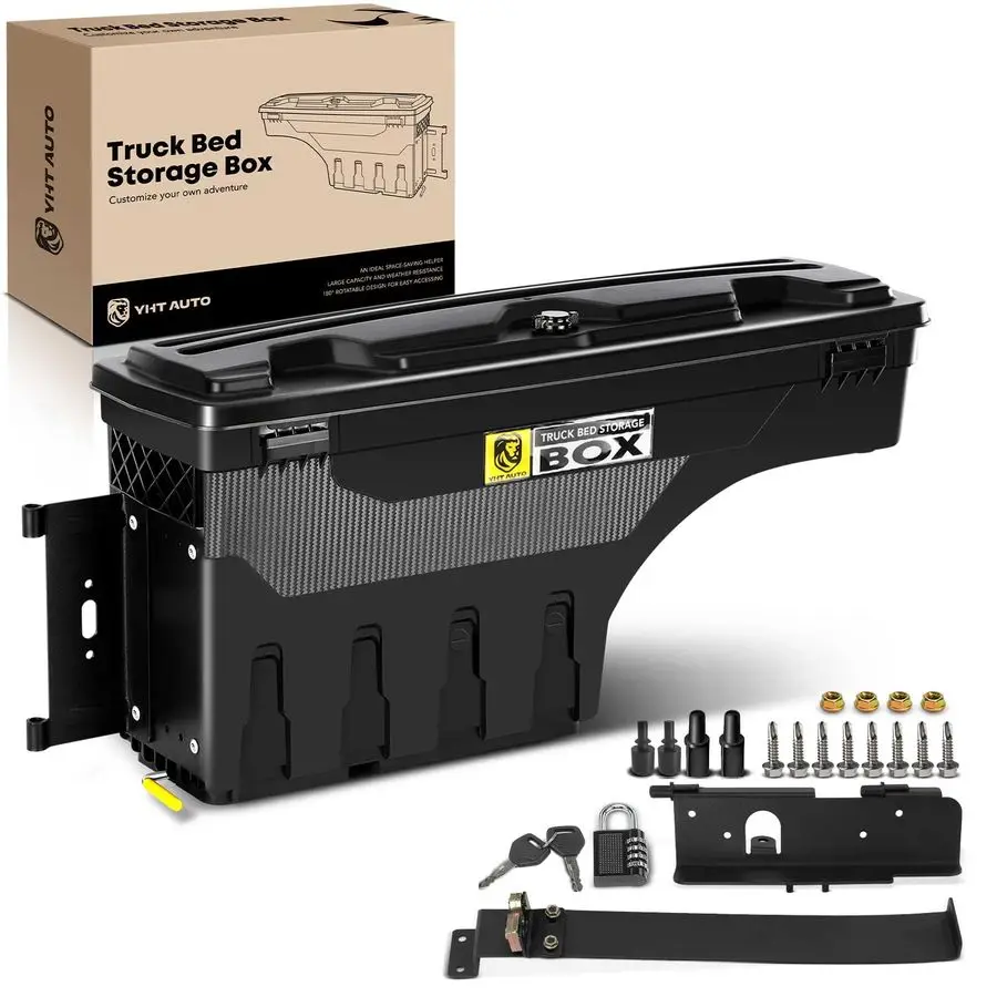 Truck Bed Storage Tool Box Lockable Compatible with 20072021 Toyota Tundra, 6.6 FT Bed, Driver Side, Swing Waterproof Wheel Well
Truck Bed Storage Tool Box Lockable Compatible with 20072021 Toyota Tundra, 6.6 FT Bed, Driver Side, Swing Waterproof Wheel Well