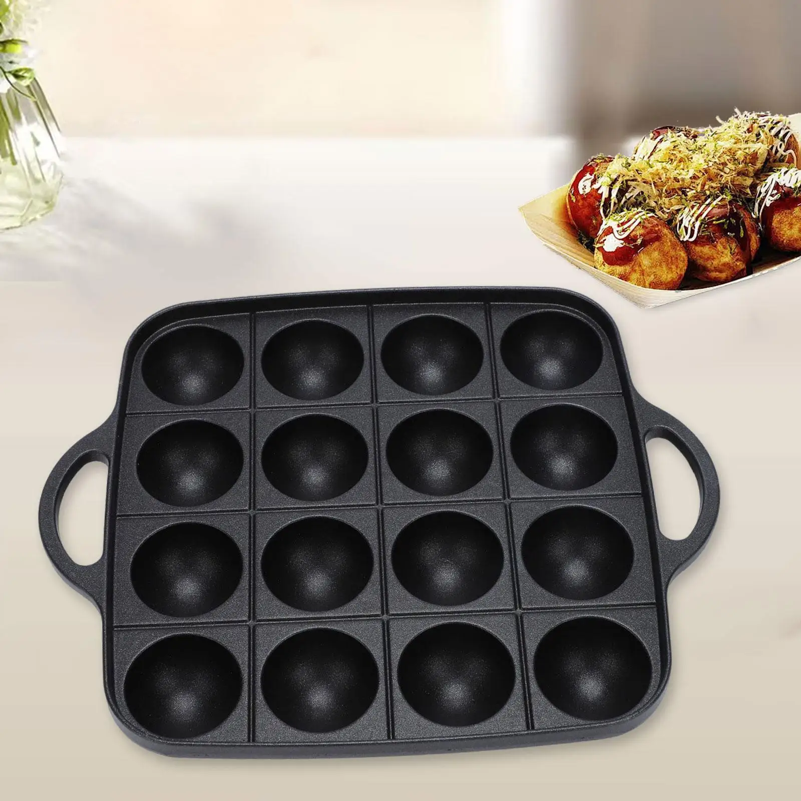 Takoyaki Grill Pan Easy to Clean Cookware Kitchen Frying Pan 16 Holes Takoyaki Maker for Indoor Outdoor Party Picnic Restaurant
Takoyaki Grill Pan Easy to Clean Cookware Kitchen Frying Pan 16 Holes Takoyaki Maker for Indoor Outdoor Party Picnic Restaurant