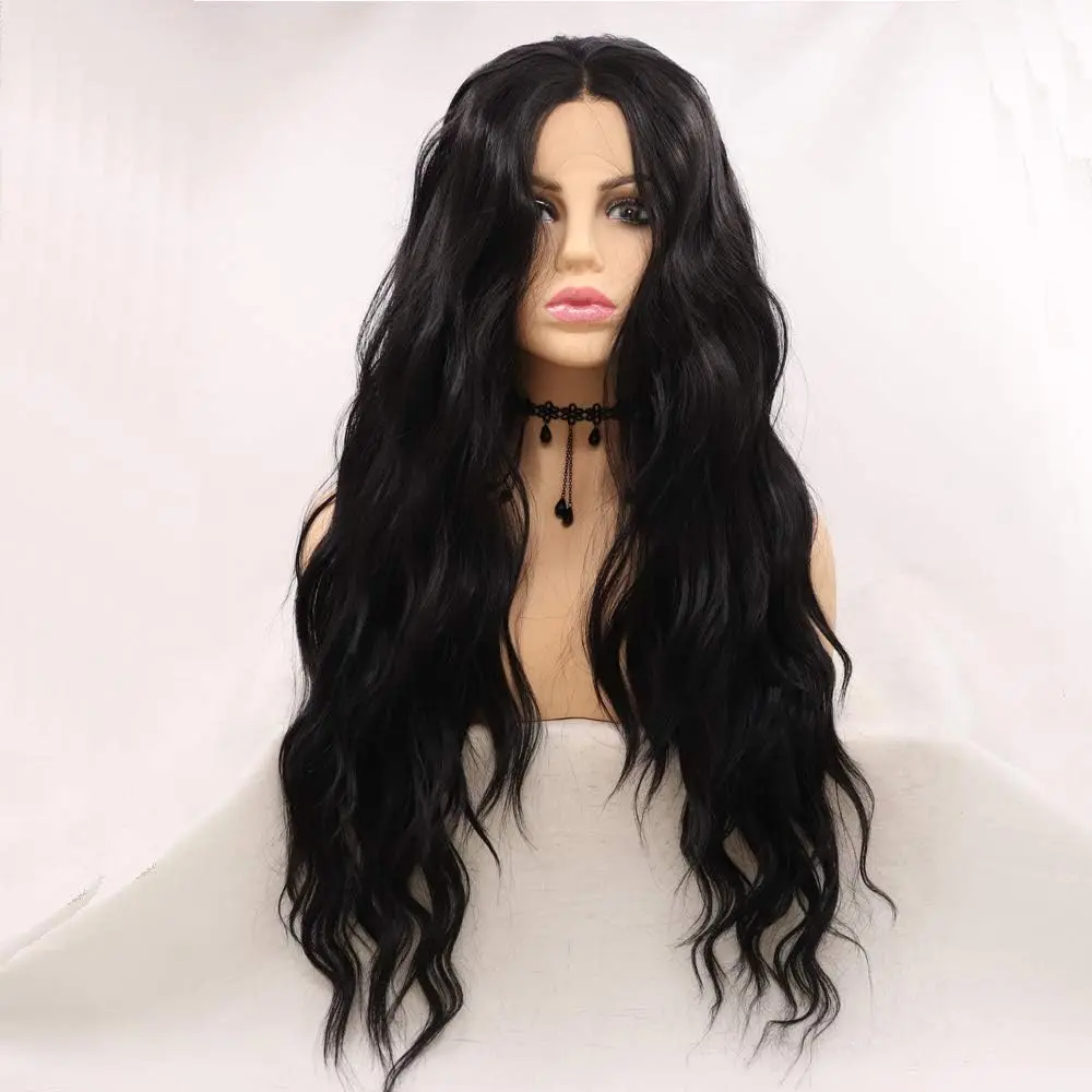 Sylvia black synthetic lace front loose wavy wigs heat resistant fiber hair wigs middle parting
Sylvia black synthetic lace front loose wavy wigs heat resistant fiber hair wigs middle parting