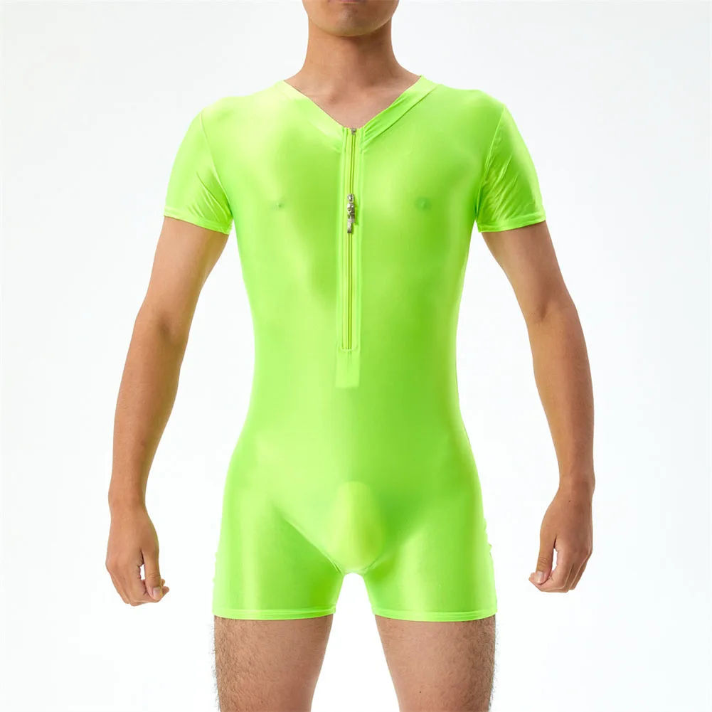 Mens Oil Glossy Bodysuit Leotard Sexy Gym Tight Silky Elastic Jumpsuit See Through Clubwear Slim Transparent Nightwear Uniform
Mens Oil Glossy Bodysuit Leotard Sexy Gym Tight Silky Elastic Jumpsuit See Through Clubwear Slim Transparent Nightwear Uniform
