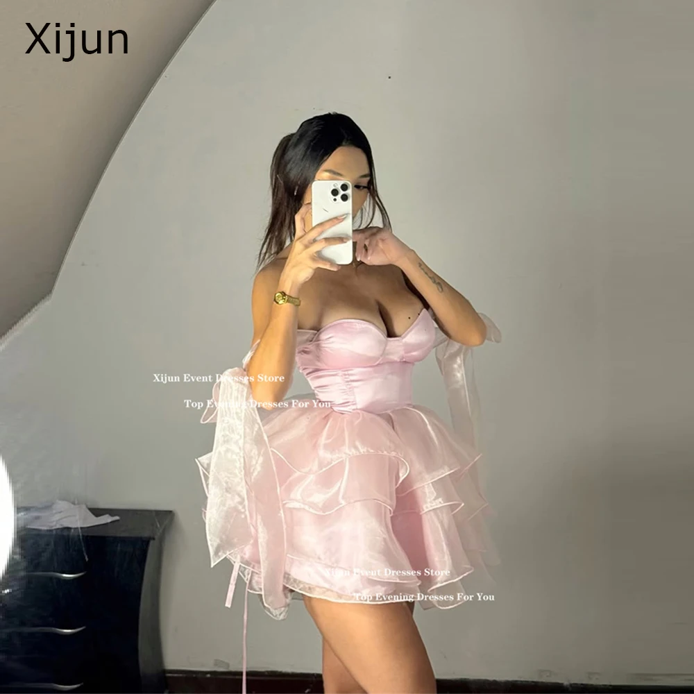 Xijun Румяно-розовые мини-вечерние платья из органзы Милая на тонких бретельках Пром платья Многоуровневое коктейльное платье трапециевидной формы для выпускного вечера Customiz
Xijun Румяно-розовые мини-вечерние платья из органзы Милая на тонких бретельках Пром платья Многоуровневое коктейльное платье трапециевидной формы для выпускного вечера Customiz