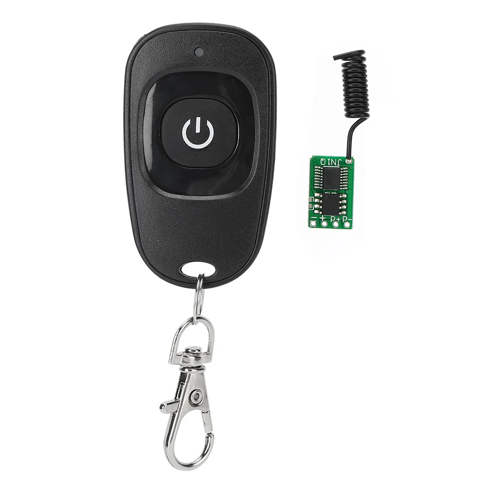 Remote Control Relay Mini Relay Wireless Secure 433.92MHz Black Plastic with 3 Working Methods for Wireless Controller