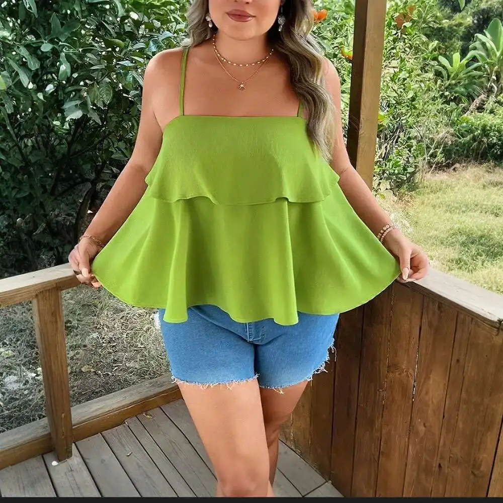 Large Size Women's Simple and Fresh Style Vest, Summer New Style, Casual Design, Camisole Top Y2k Femmes Shirts Blouses Woman
Large Size Women's Simple and Fresh Style Vest, Summer New Style, Casual Design, Camisole Top Y2k Femmes Shirts Blouses Woman